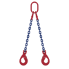 Two leg chain sling with MC2 masterlink and SLC safety hook