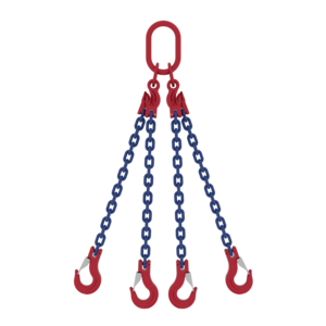 Four leg chain sling with MC4 masterlink and SHC latch hook