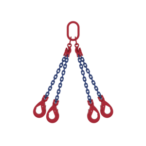 Four leg chain sling with MC4 masterlink and SLC safety hook