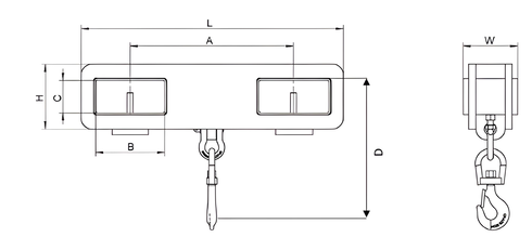 Lifting Beam for Forklifts LBF drawing