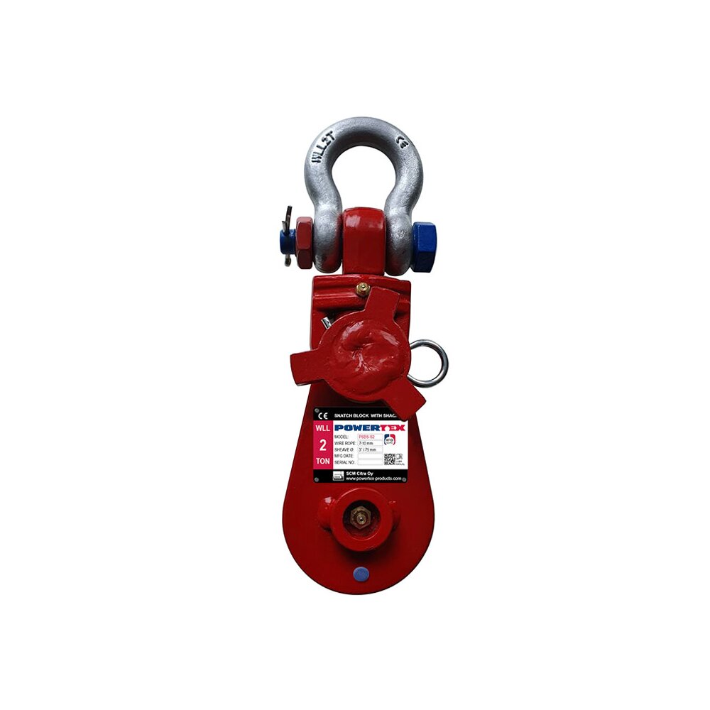 POWERTEX Snatch Block with Shackle