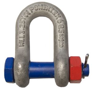 The POWERTEX PDSB Dee shackle is made by forged alloy steel Grade 6.