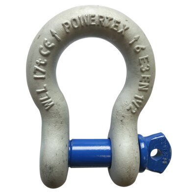 POWERTEX bow shackle PBSP (Bri pin), supplied with screw pin. According to EN 13889.