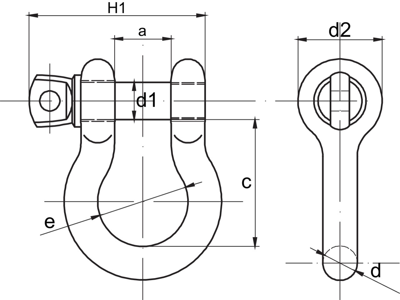 Bow Shackle POWERTEX PBSP measurements Bow Shackle POWERTEX PBSP measurements