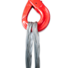 Powertex flat braided wire sling with hook in use