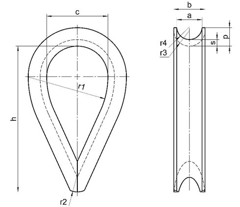 Heavy Duty Thimble POWERTEX PT3090HD drawing