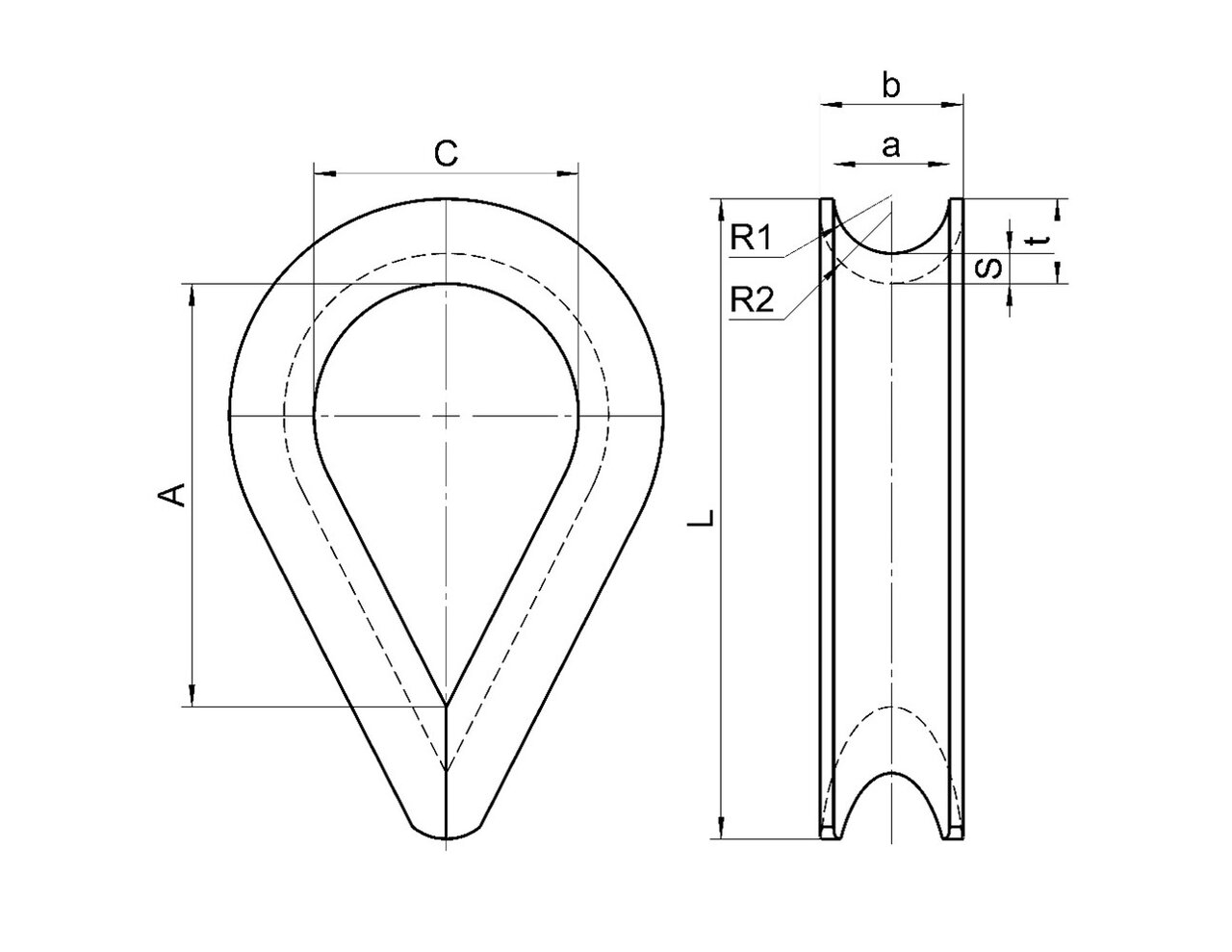 Thimble POWERTEX PT6899F drawing Thimble POWERTEX PT6899F drawing