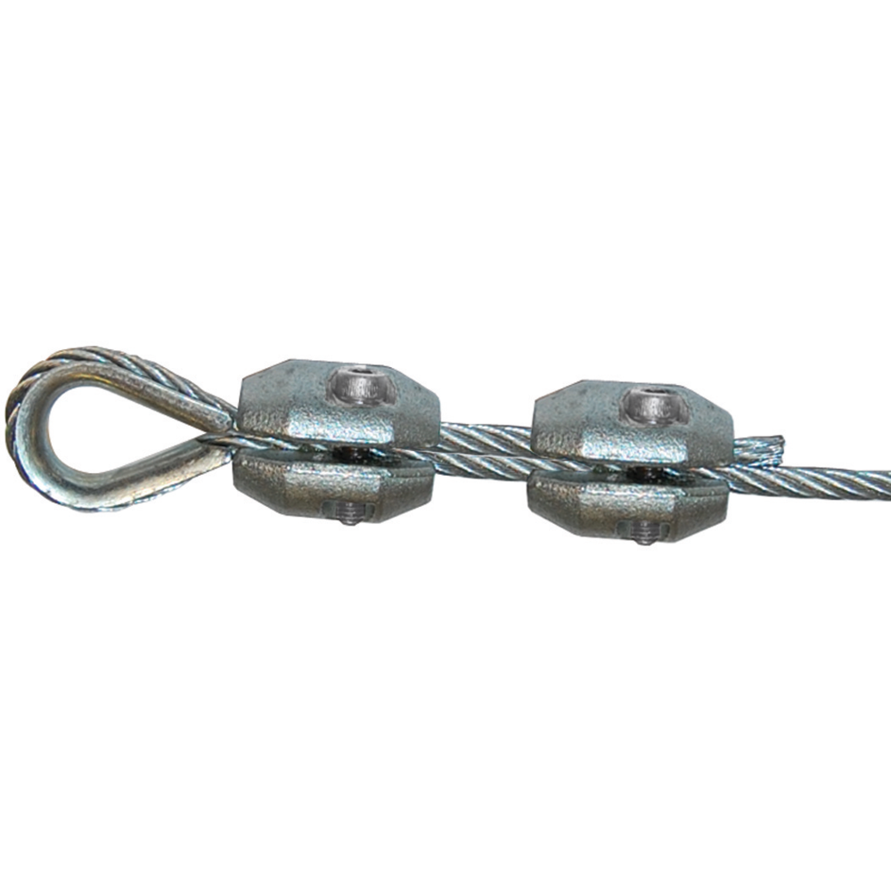 Recommended to use Eureka wire rope grips in pairs