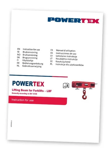 User manual for lifting beam for forklifts LBF